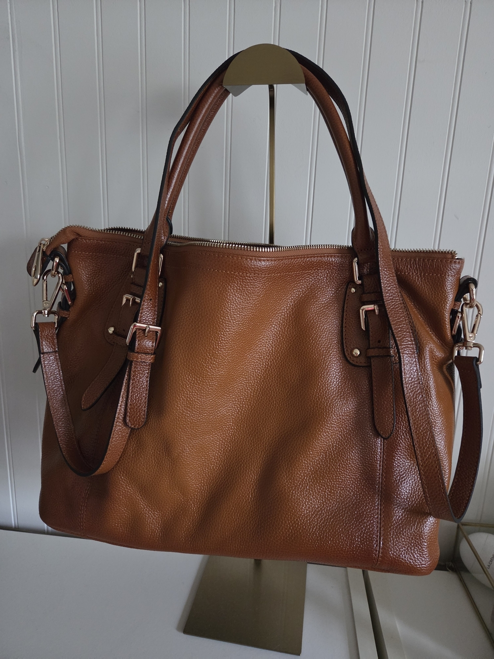 Woman's Leather Tote Bag in Chestnut Brown